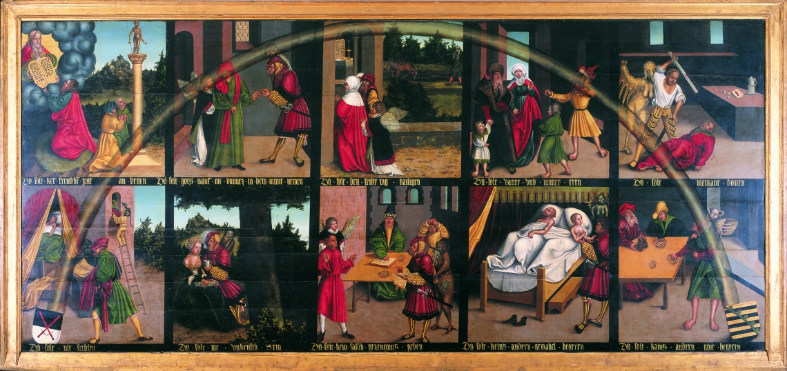10-Gebote-Tafel von Lucas Cranach d.Ä.