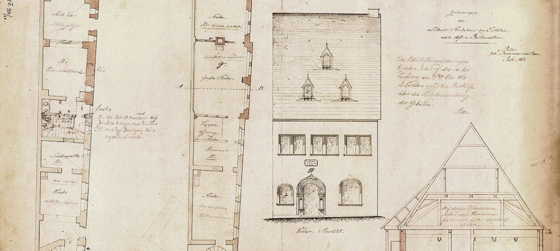 Entwurfszeichnung für die Neugestaltung, 1863