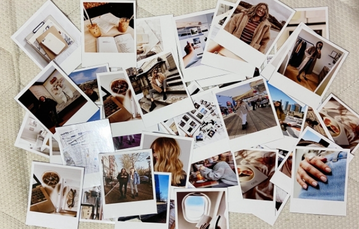 Collage von vielen Fotos