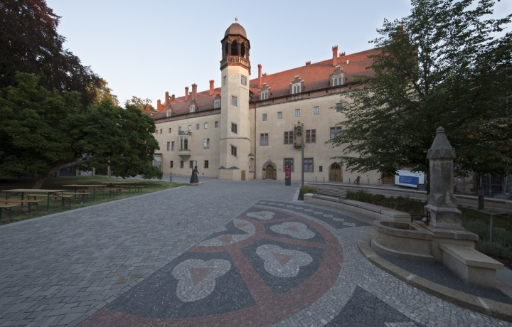 Das Lutherhaus in Wittenberg in der Hofansicht.