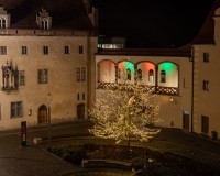 weihnachtliche Beleuchtung im Lutherhof Wittenberg
